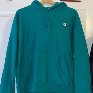 CHAMPION Reverse Weave Mens Dark Green Hoodie